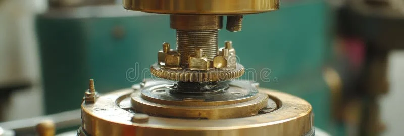 A close-up of a brass mainspring inside a watch movement — slightly worn, slightly curved, its surface recording the history of hundreds of thousands of releases