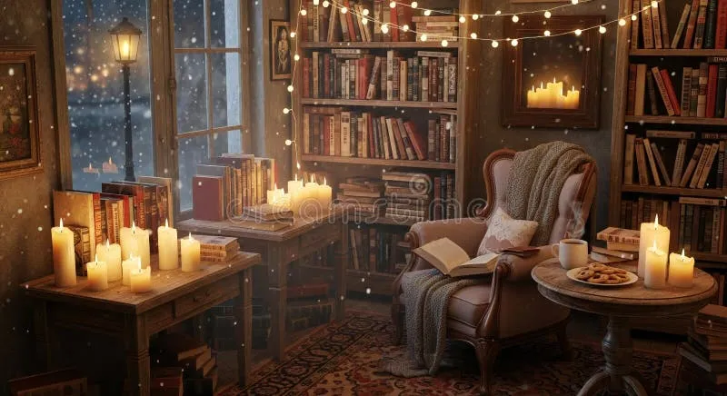 Single beam of light illuminating old books on a dusty shelf