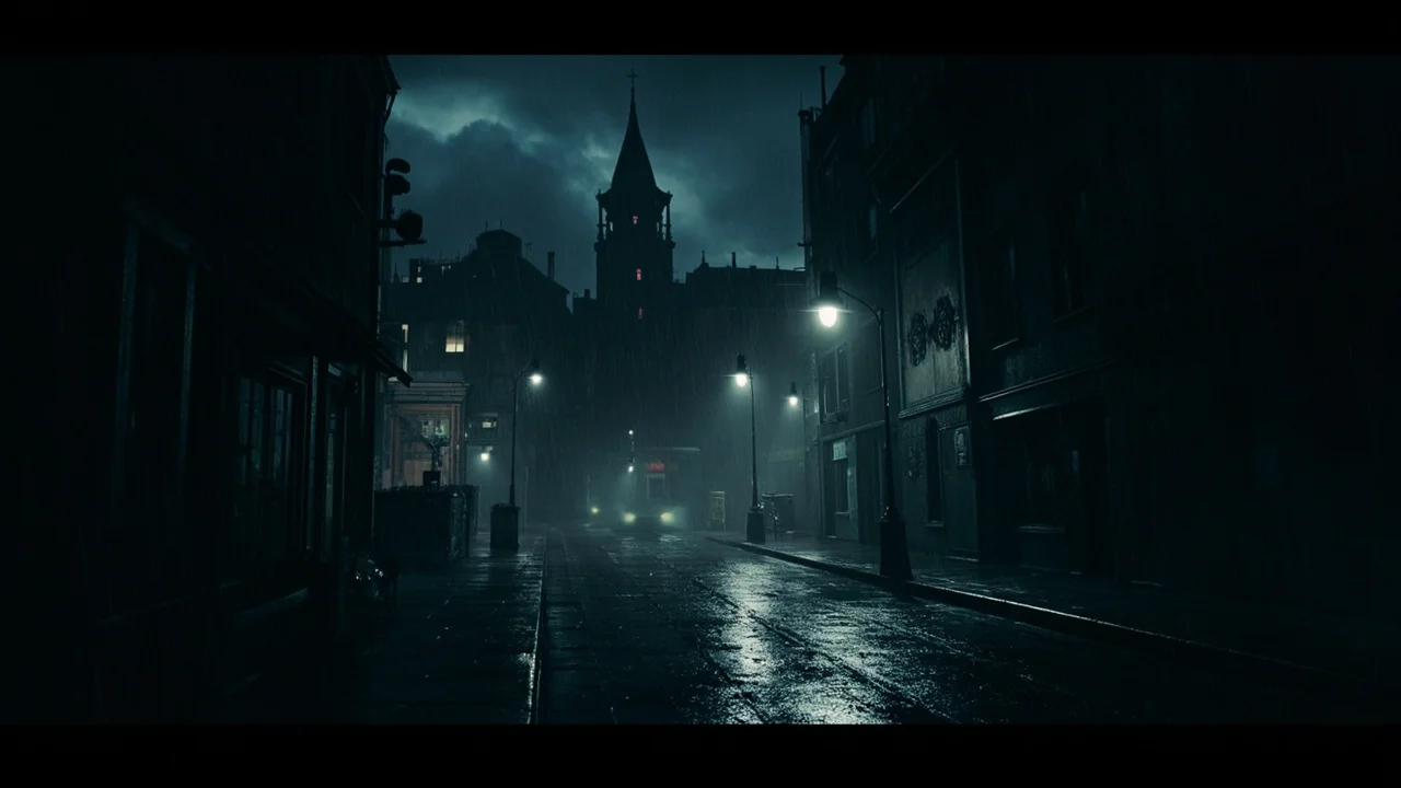 Noir city at night